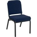 Kfi KFI Stacking Chair with Front Roll - Armless - 2" Navy Fabric/Black Steel Frame FR1020-SB-1304